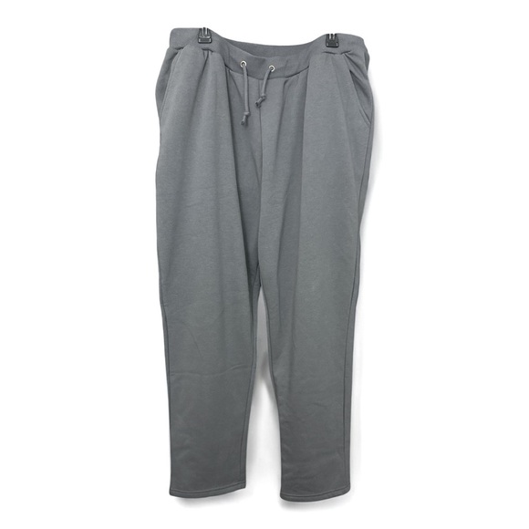 New Ulla Popken Basic Drawstring Elastic Waist Cotton Blend Gray Joggers 20/22 - Picture 10 of 11